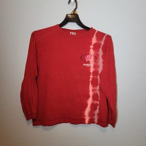 Wisconsin Badgers Kids Tie Dye Shirt  Size XL Youth  Red And White
